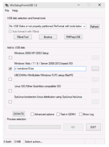 Winsetupfromusb, окно программы, скриншот, образ, WIndows 10