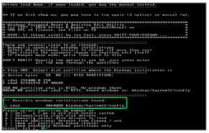 windows, раздел, выбор